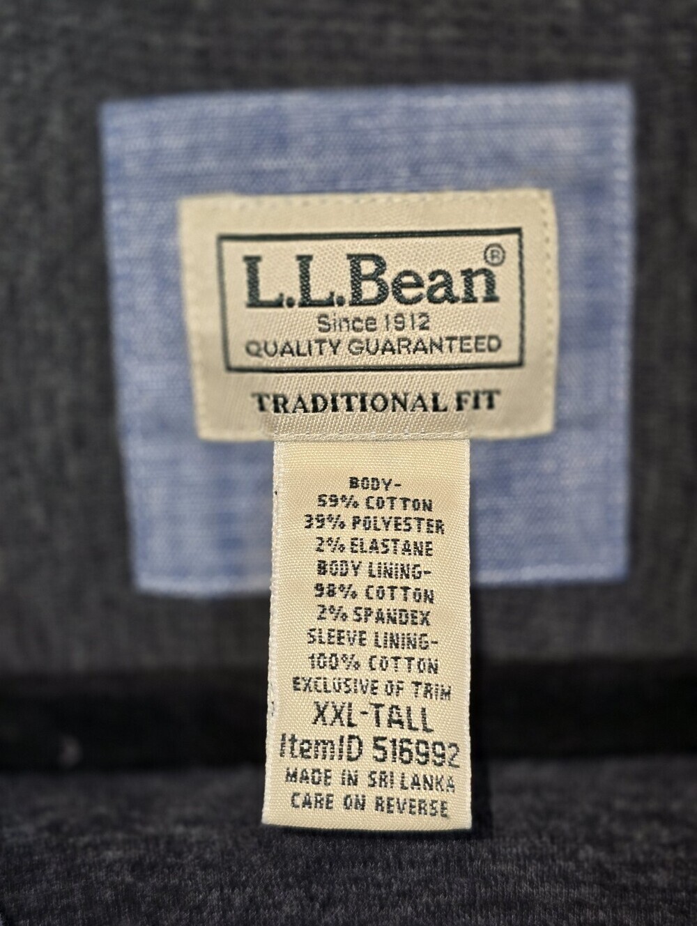 L.L.Bean Plaid Shacket Shirt Jacket Blackwatch Plaid Snap Front Pockets XXL Tall - Picture 10 of 10